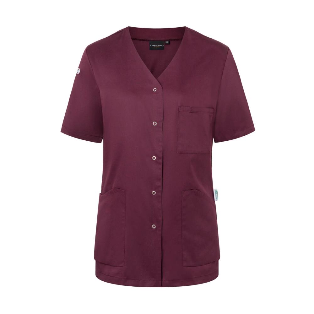 KARLOWSKY Essential | Damen Kurzarm-Kasack (aubergine) KS63